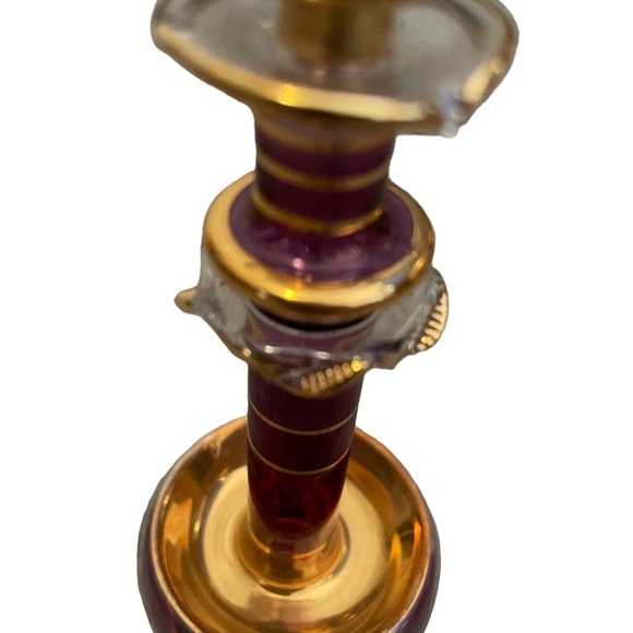 Hand Blown & Decorated Gold Gilt Egyptian Glass Perfume Bottle - Picture 15 of 15